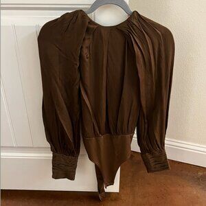ZARA Brown Backless Blouse (bodysuit)